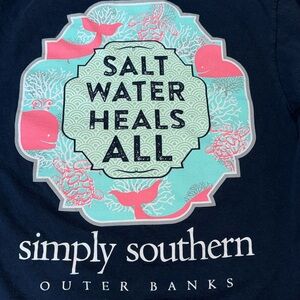 Simply Southern T shirt collections S salt water heals all Outer Banks top whale